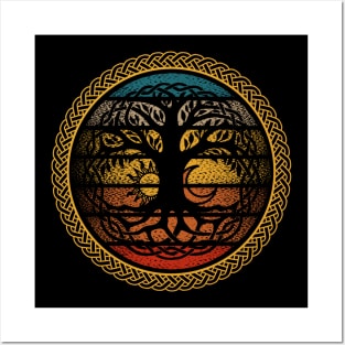 Vintage Tree of Life Sun and Moon Celtic Knots Posters and Art